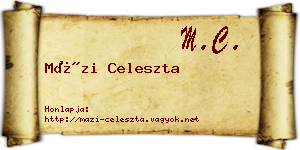 Mázi Celeszta névjegykártya